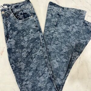 Forever 21 Blue Acid Wash Flare Jeans
